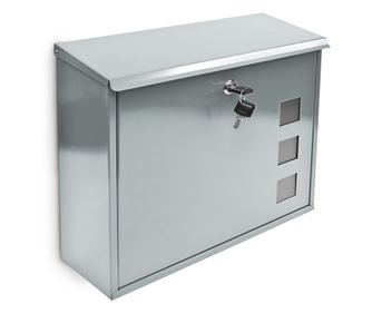 Метална пощенска кутия, Relaxdays, сива, 34,5 x 33 x 10,5 cm