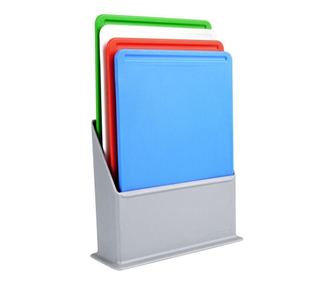 4 darabos Excellent Houseware aprítókészlet állvánnyal, műanyag, 20x15 cm, többszínű