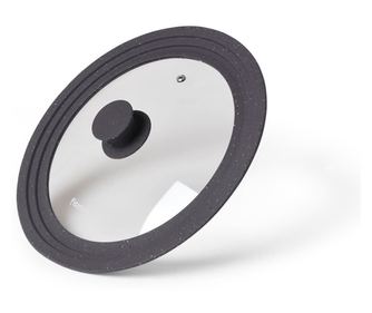 Fissman Többméretes Üvegfedő, 24/26/28 cm, Szürke