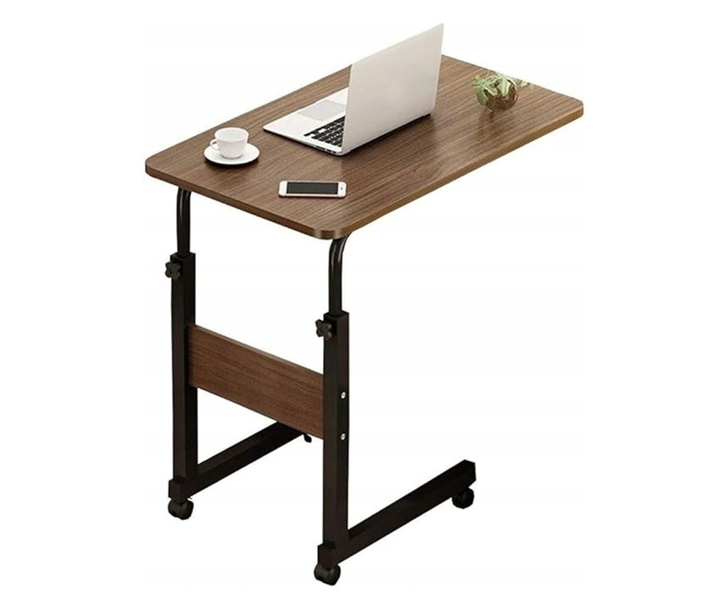 Industrial Computer Desk, Rustic Brown Table, Metal Frame, Loft Style