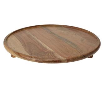 Excellent Houseware kerek tálalótálca, akácfa, 37 cm, barna