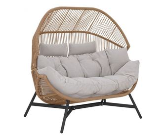 HOLAND rattan dupla kosárfotel bézs