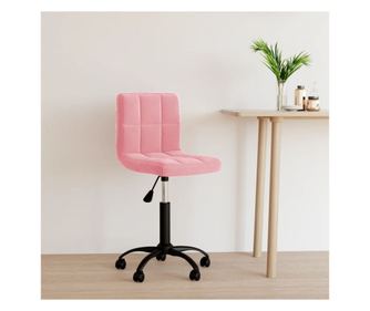 Rotirajuća stolica, ružičasta, baršunasta
