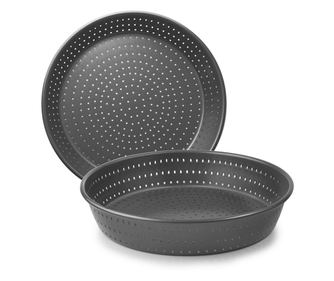 Kerek forma Crous perforált Ibili, acél, 24x4 cm, szürke