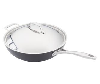 Stellar Hard Anodized Wok serpenyő, 30 cm, fekete/ezüst