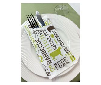 Servetele cu BUZUNAR pentru tacamuri, Linclass-Airlaid BBQ / 40x 40 cm / 12 buc