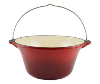 Zománcozott öntöttvas bogrács nyéllel 7,2 L Perfect Home 12010, piros