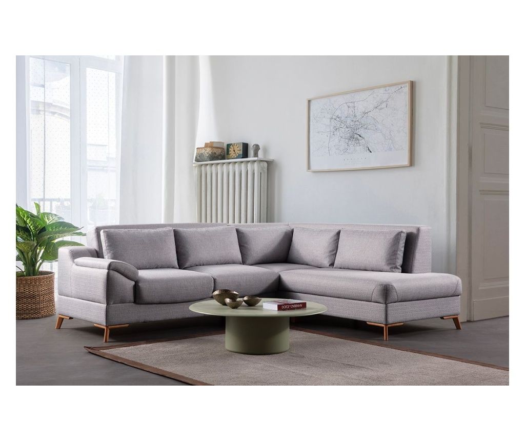 Corner Sofa-Bed 043, Grey