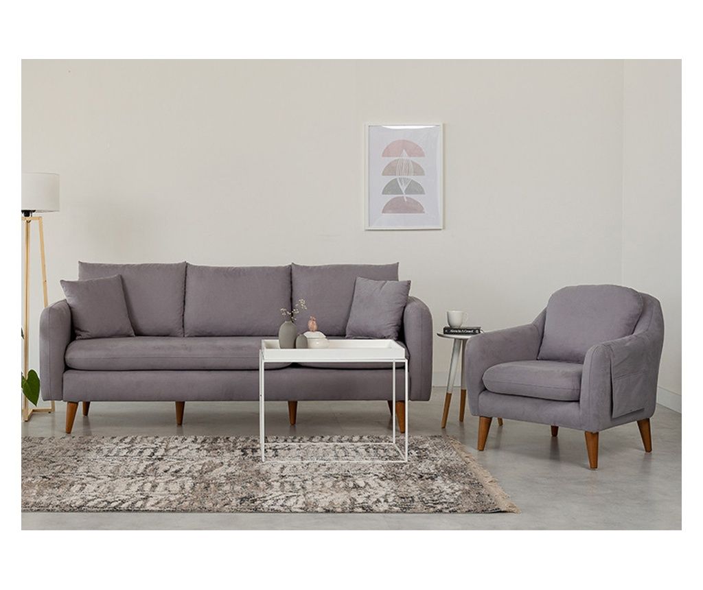 Sofa garnitura 906, siva