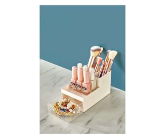 Органайзер за грим 734, Бял, Кафяв