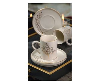 Set šalica za kavu (12 komada) 499, bijela, zlatna