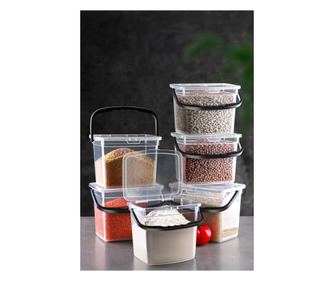 Set Cutii Depozitare (6 Bucăți) 183, Transparent