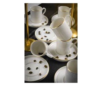 Set šalica za kavu (12 komada) 420, bijela, zlatna