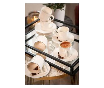 Set šalica za kavu (12 komada) 574, bijela, srebrna