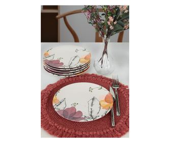 Set za posluživanje kolača (6 komada) 719, Mat bijela