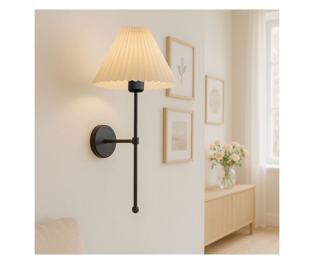 Stenska svetilka 293, krem, črna