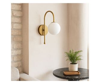 Zidna lampa 767, bijela, zlatna