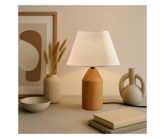 Stolna lampa 200, krem, hrast