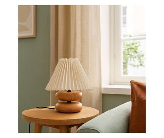 Stolna lampa 262, krem, hrast