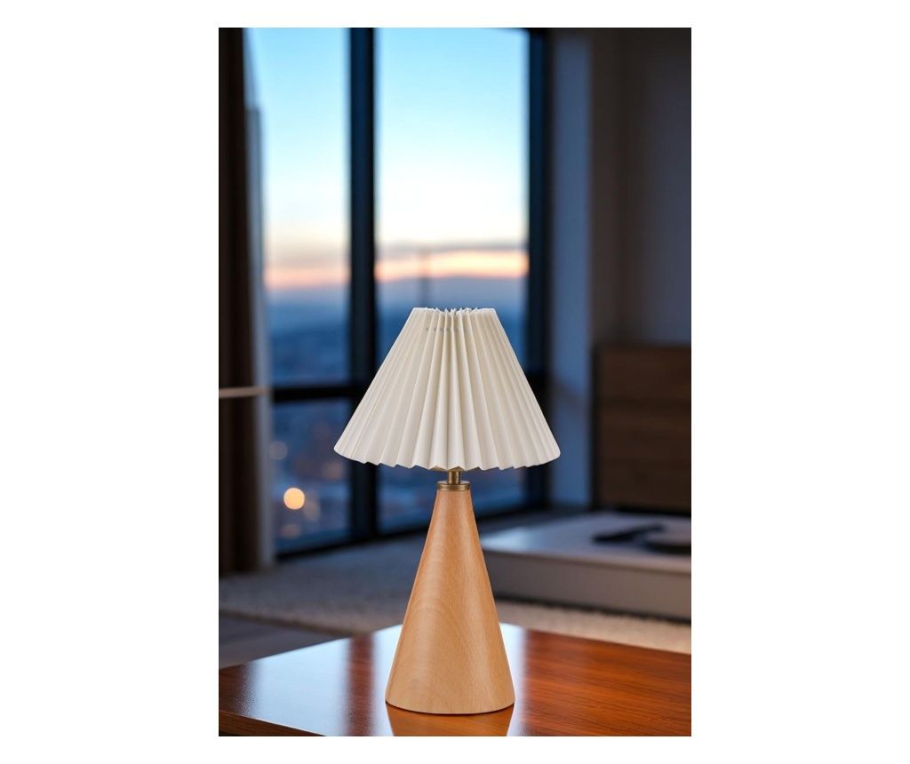 Lampă de Masă 835, Crem, Auriu, Stejar