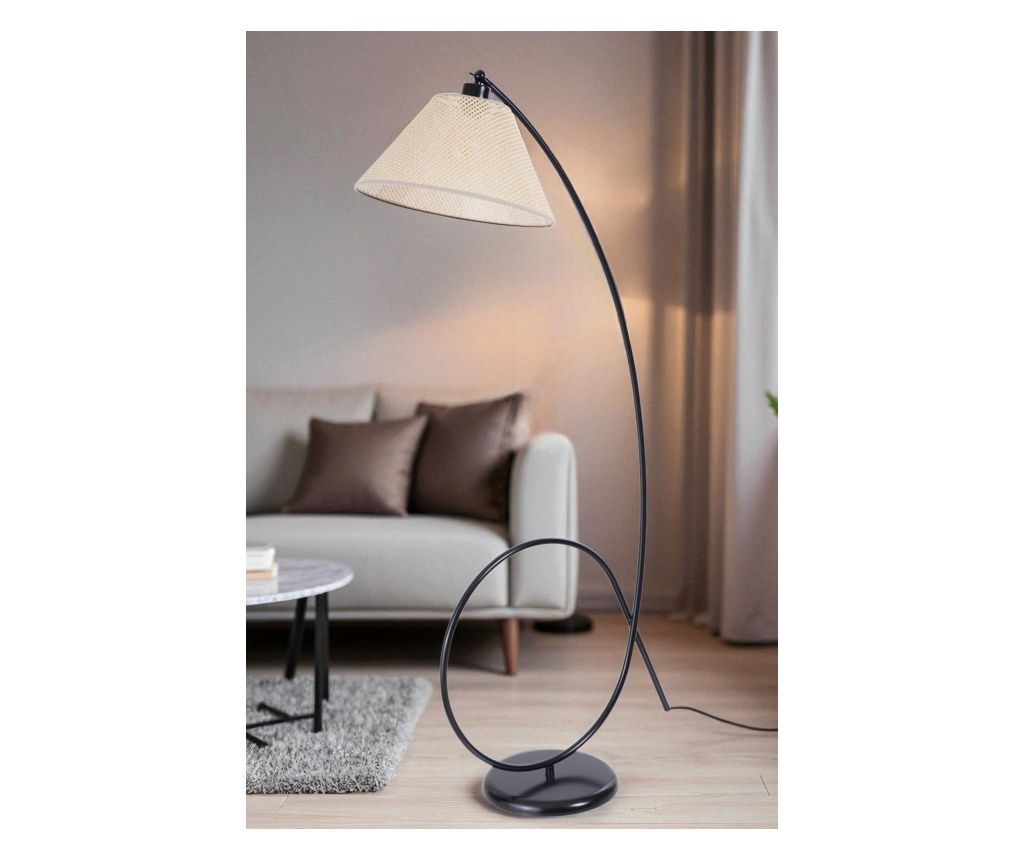 Podna lampa 316, krem, crna