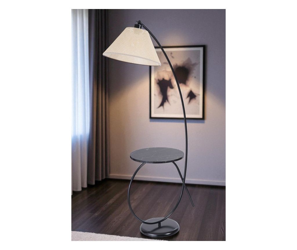 Φωτιστικό Δαπέδου 439, Κρεμ, Μαύρο