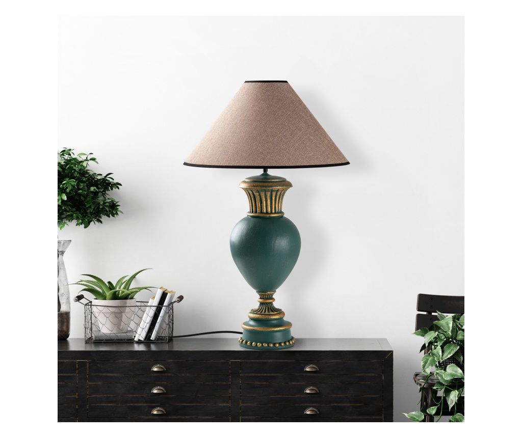 Asztali lámpa 757, zöld, világosbarna