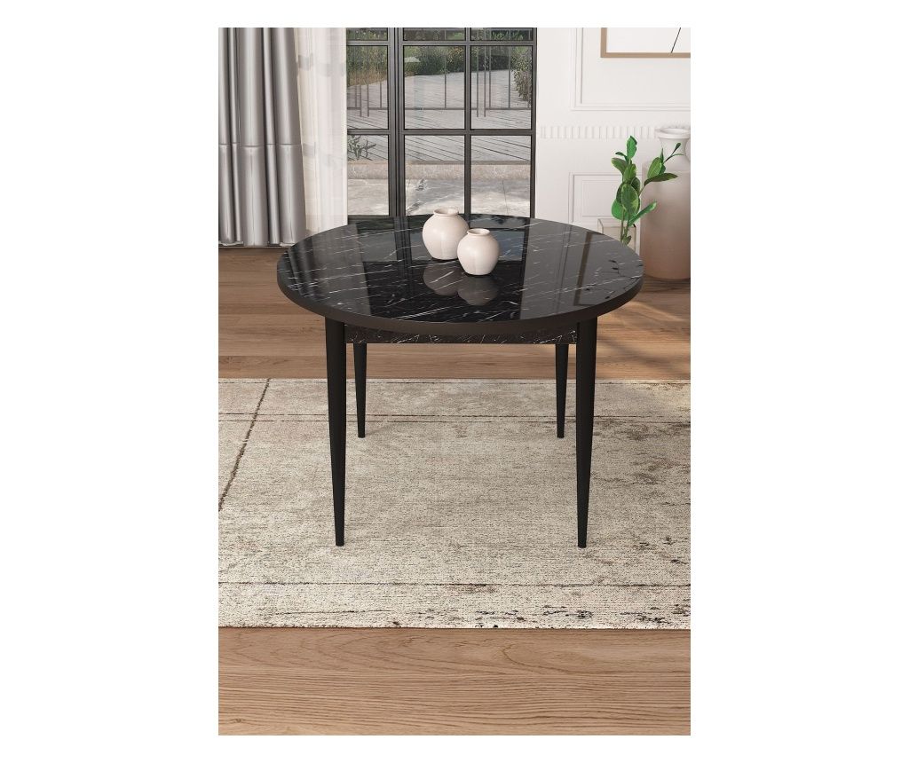 Étkezőasztal, Fekete Márvány, Fekete