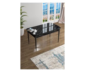 Blagovaonski stol 544, crni mramor, crni