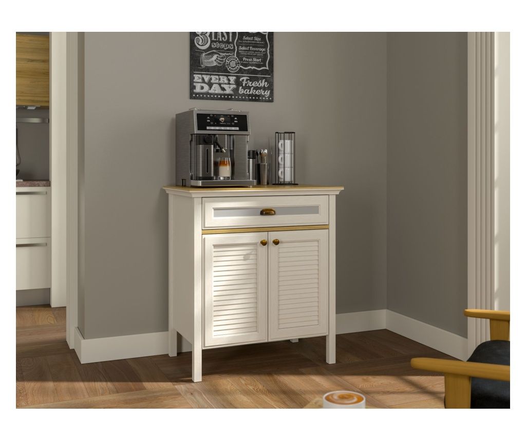 Dulap de Bucătărie 858, Crem, Stejar, Gri