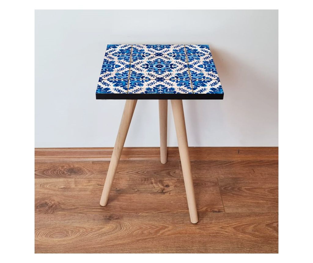 Πλαϊνό Τραπέζι 792, Μπλε, Σκούρο Μπλε, Λευκό