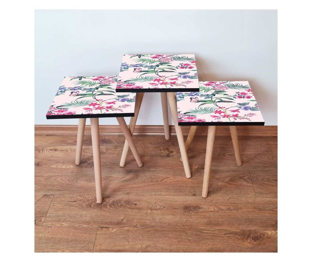 Gnezdeči set mizic (3 kosi) 527, večbarvno