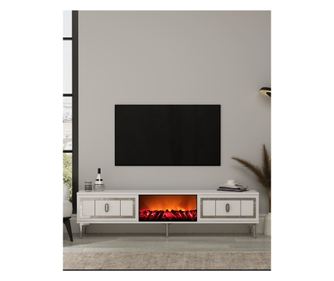 Stolik pod telewizor 344, biały, srebrny