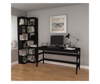 Pisarniški regal in miza 466, črna