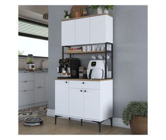 Dulap Multifuncțional 699, Nuc, Alb