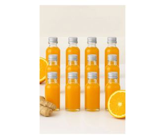 Üvegpalack Szett (12 db) Átlátszó, Ezüst