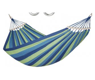 Klausstech vrtna viseča mreža, dolžina 1 m, gostota 320 g/m², nosilnost 120 kg, vzorčast dizajn, modro/zelena barva