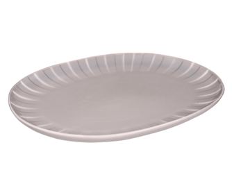 Platou oval AMBITION Ligne, 30x22.5cm, portelan, gri