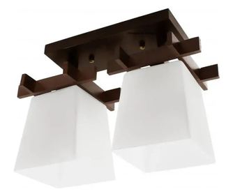 Lustra Cala 2x E27 Bela Rjava Lestenec