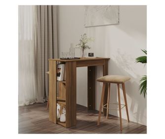 Bar stol s policom, smeđi hrast, 102x50x103,5 cm, iverica