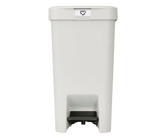Brabantia StepUp pedálos szemetes 1008480, 16 l, környezetbarát anyagokból, nagy nyílással, világosszürke
