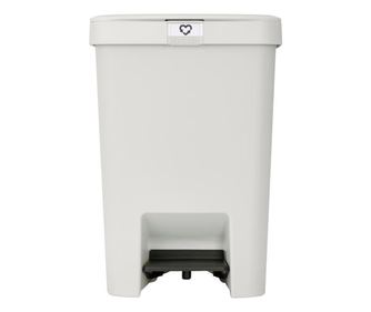 Brabantia StepUp pedálos szemetes 1008483, 25 l, környezetbarát anyagokból, nagy nyílással, világosszürke