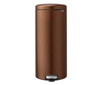 Brabantia NewIcon pedálos hulladékgyűjtő szagmentesen záródó Soft-Close fedél, műanyag tartály, 30L - G méret, acél, meleg tónus