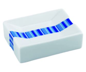 Wenko порцеланова поставка за сапун със синя лента