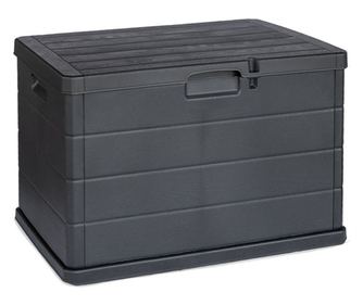 Lada Depozitare pentru Exterior, Progarden, Finisaj Imitatie Lemn, Polipropilena, 170 L, 76 x 55 x 52 cm, Antracit