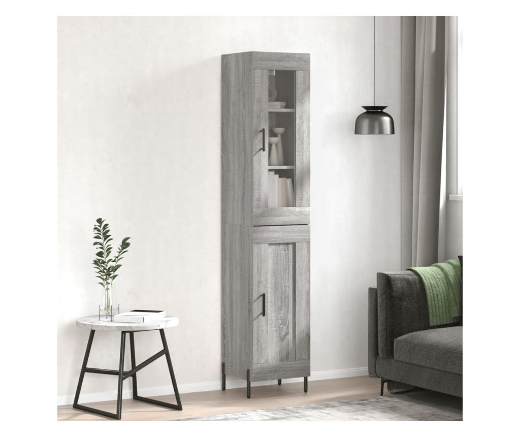 Dulap înalt, gri sonoma, 34,5x34x180 cm, lemn prelucrat