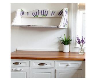 Polita Lavanda, Etajera, din lemn pictata manual,lungime 60 cm