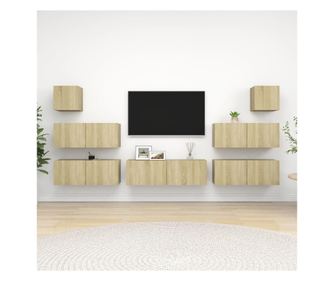 Set de dulapuri TV, 7 piese, stejar sonoma, PAL