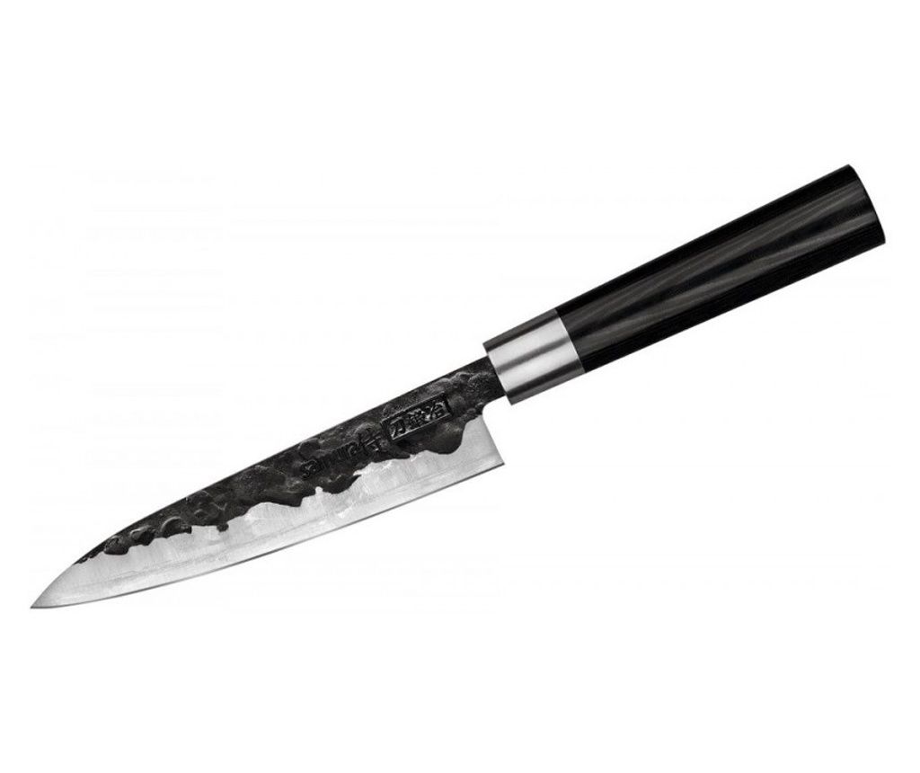 Uniwersalny nóż Samura Black Smith, stal węglowa, Hrc 58, ostrze 16 cm Nóż Santoku Samura Black Smith, stal węglowa, Hrc 58, cza