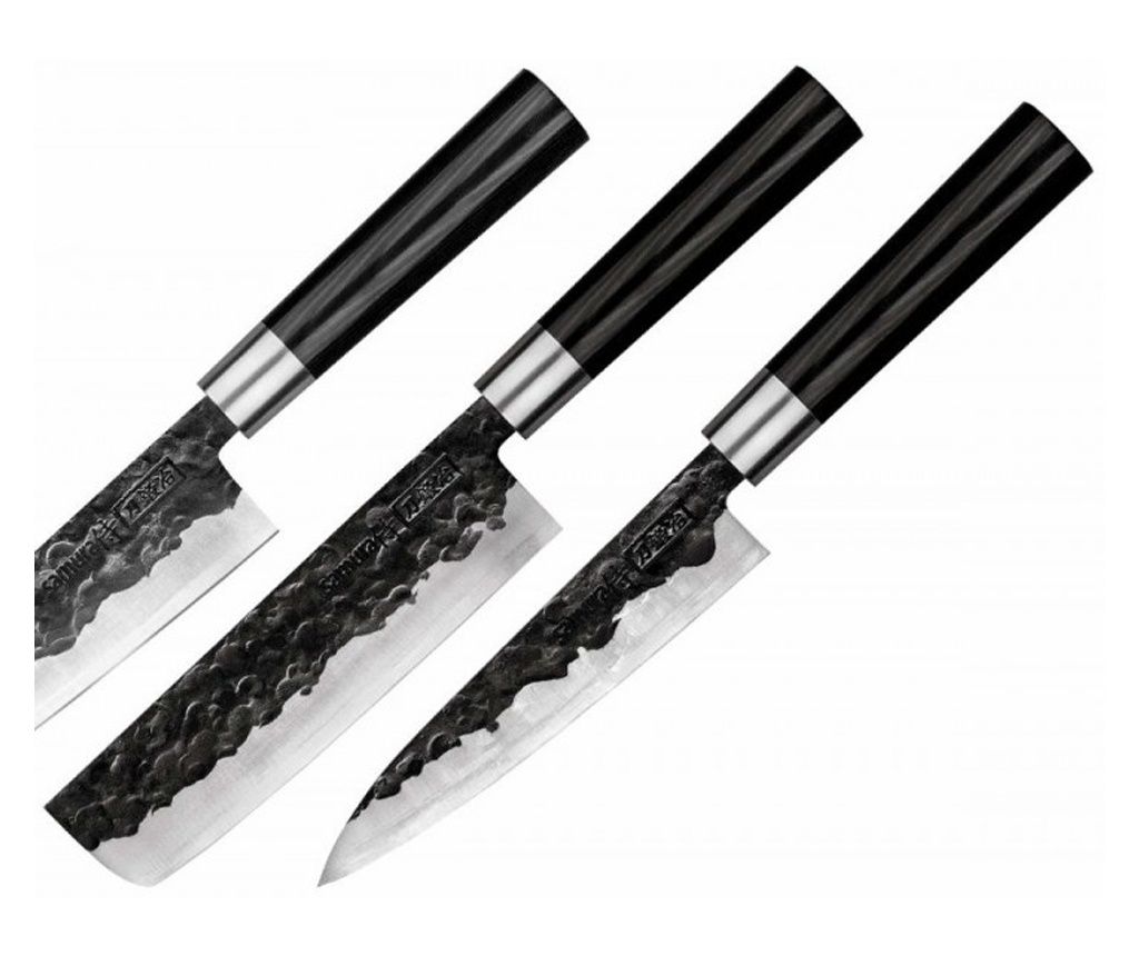 Black Smith Knife Set, Carbon Steel, 3 Pieces